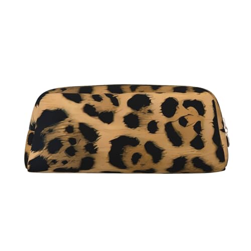 DEHIWI Federmäppchen Leopardenmuster Stifttasche Wasserdicht Niedlich Leder Bleistift Tasche Reise Kosmetik Make-up Tasche Organizer Stifthalter für Büro Make-up, gold, Einheitsgröße, von DEHIWI