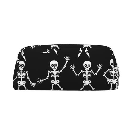 DEHIWI Federmäppchen Love Skull of Sports Stifttasche Wasserdicht Niedlich Leder Bleistift Tasche Reise Kosmetik Make-up Tasche Organizer Stifthalter für Büro Make-up, silber, Einheitsgröße, von DEHIWI