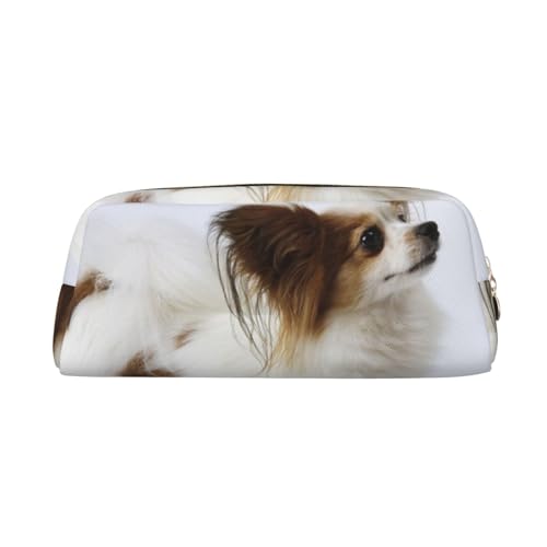 DEHIWI Federmäppchen Weiß Papillon Stifttasche Wasserdicht Niedlich Leder Bleistift Tasche Reise Kosmetik Make-up Tasche Organizer Stifthalter für Büro Make-up, gold, Einheitsgröße, Taschen-Organizer von DEHIWI