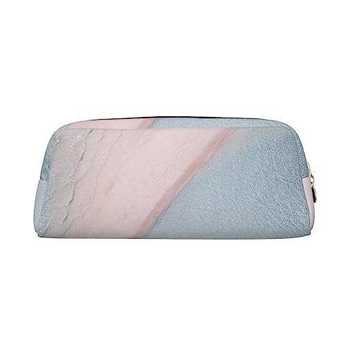 DEHIWI Federmäppchen Weiß und Rosa Textilien mit Wasser Stifttasche Wasserdicht Niedlich Leder Bleistift Tasche Reise Kosmetik Make-up Tasche Organizer Stifthalter für Büro Make-up, gold, von DEHIWI