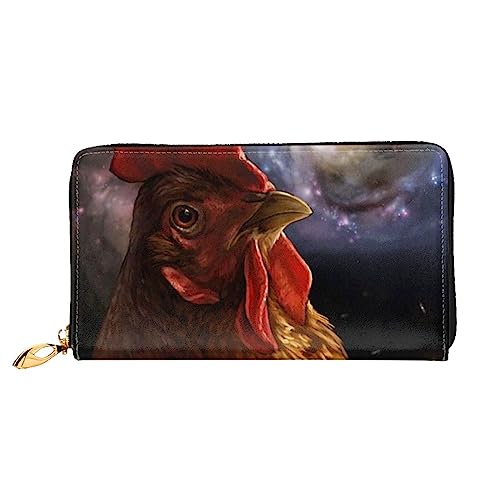 DEHIWI Galaxy Huhn Leder Reißverschluss um Brieftasche Frauen Clutch Geldbörse Reise Kartenhalter Tasche Geschenk, Schwarz , Einheitsgröße von DEHIWI