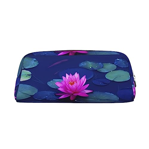 DEHIWI Helle Lotus Bleistift Stift Fall Wasserdicht Niedlich Leder Bleistift Tasche Reise Kosmetik Make-up Tasche Organizer Stifthalter Für Büro Make-up, silber, Einheitsgröße, Reisen von DEHIWI