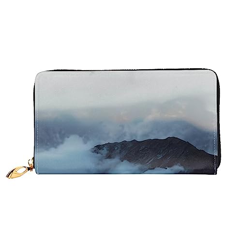 DEHIWI Hill Station Geldbörse aus Leder mit Reißverschluss für Damen, Clutch, Reisekartenhalter, Geschenk, Schwarz , Einheitsgröße von DEHIWI