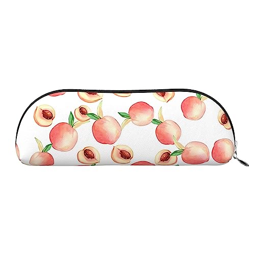 DEHIWI Leder Federmäppchen Wasserdicht Niedlich Bleistift Taschen Bleistift Box Organizer Reise Kosmetik Make-up Tasche Mit Reißverschluss Für Frauen Männer, Pfirsich, Rosa, Einheitsgröße, Reisen von DEHIWI