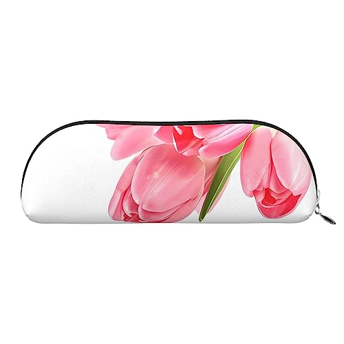 DEHIWI Leder Federmäppchen Wasserdicht Niedlich Bleistift Taschen Bleistift Box Organizer Reise Kosmetik Make-up Tasche Mit Reißverschluss Für Frauen Männer, rose, Einheitsgröße, Reisen von DEHIWI