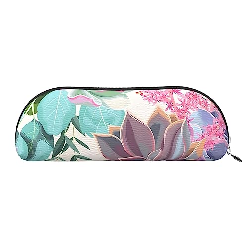 DEHIWI Leder Federmäppchen Wasserdicht Niedlich Bleistift Taschen Bleistift Box Organizer Reise Kosmetik Make-up Tasche Mit Reißverschluss Für Frauen Männer, silber, Einheitsgröße, Reisen von DEHIWI