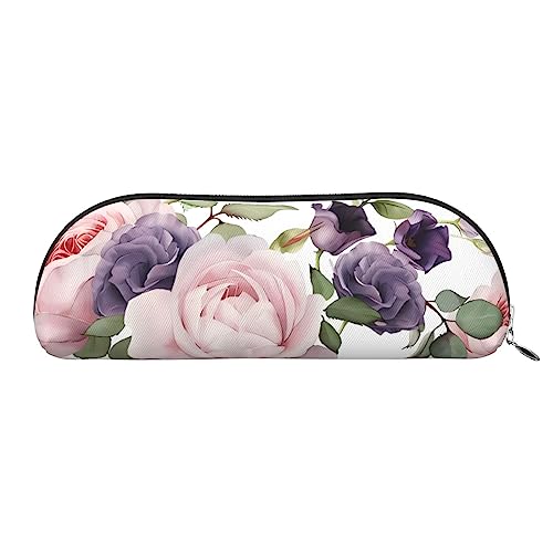 DEHIWI Leder Federmäppchen Wasserdicht Niedlich Bleistift Taschen Bleistift Box Organizer Reise Kosmetik Make-up Tasche Mit Reißverschluss Für Frauen Männer, silber, Einheitsgröße, Reisen von DEHIWI