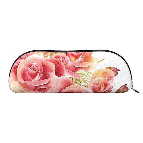 DEHIWI Leder Federmäppchen Wasserdicht Niedlich Bleistift Taschen Bleistift Box Organizer Reise Kosmetik Make-up Tasche Mit Reißverschluss Für Frauen Männer, silber, Einheitsgröße, Reisen von DEHIWI