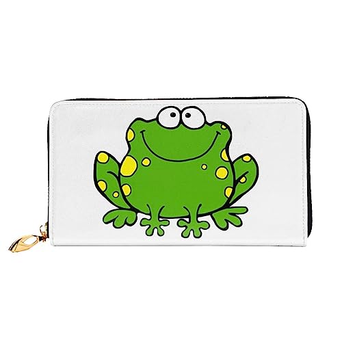 DEHIWI Netter Frosch Leder Reißverschluss um Brieftasche Frauen Clutch Geldbörse Reise Kartenhalter Tasche Geschenk, Schwarz , Einheitsgröße von DEHIWI