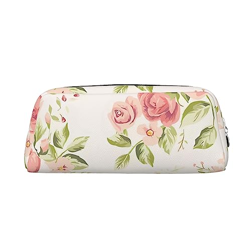 DEHIWI Rosa Blumen Bleistift Stift Fall Wasserdicht Niedlich Leder Bleistift Tasche Reise Kosmetik Make-up Tasche Organizer Stifthalter Für Büro Make-up, rose, Einheitsgröße, Reisen von DEHIWI