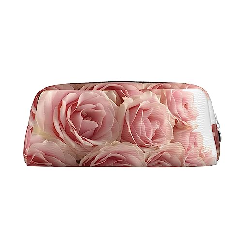 DEHIWI Roses Flower Pencil Pen Case Waterproof Cute Leather Pencil Pouch Travel Cosmetic Makeup Bag Organizer Pen Holder For Office Makeup, silber, Einheitsgröße, Reisen von DEHIWI