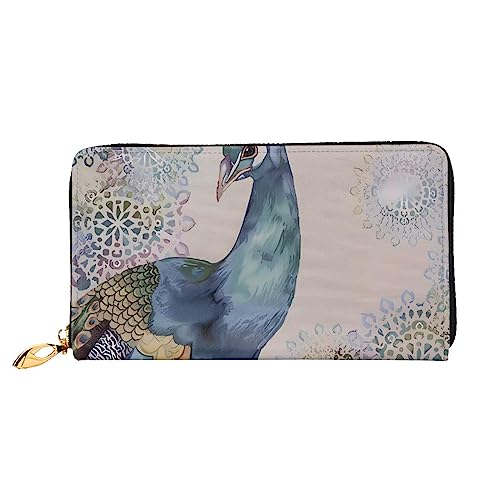 DEHIWI Schöne Damen-Clutch-Tasche aus Leder, lang, mit Reißverschluss, Reise-Geldbörse, Kreditkartenetui, Schwarz , Einheitsgröße von DEHIWI