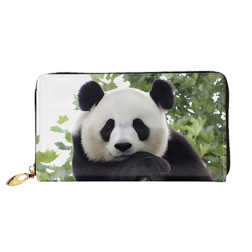 DEHIWI Schöne Panda Leder Reißverschluss um Brieftasche Frauen Clutch Geldbörse Reise Kartenhalter Tasche Geschenk, Schwarz , Einheitsgröße von DEHIWI