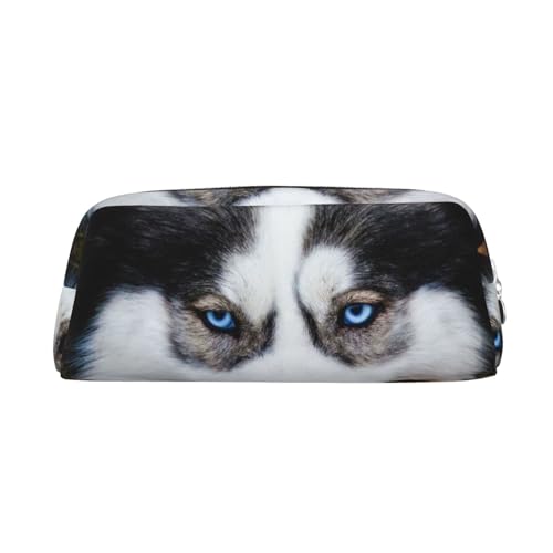 Federmäppchen, Motiv: Stupid Husky, wasserdicht, niedliches Leder, für Reisen, Kosmetik, Make-up-Tasche, Organizer, Stifthalter für Büro Make-up, silber, Einheitsgröße, Taschen-Organizer von DEHIWI