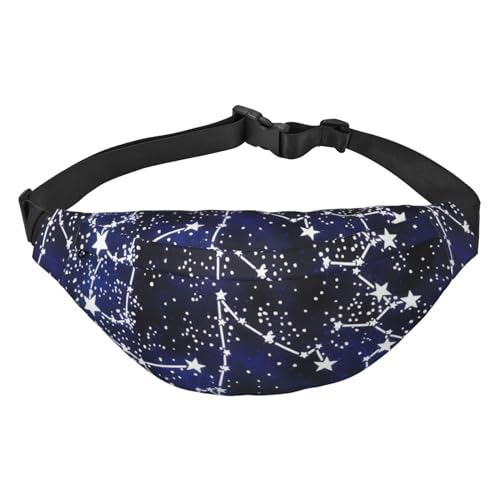 Glow in The Dark Fanny Packs for Women Men Lightweight Adjustable Waist Bag Crossbody Travel Belt Bag for Workout Running, Schwarz , Einheitsgröße von DEHIWI