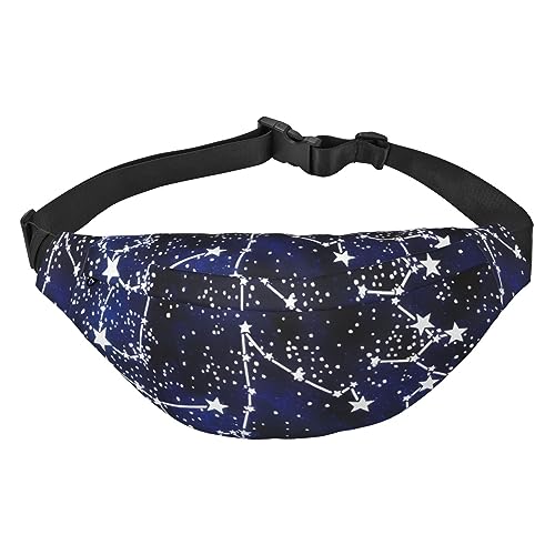 Glow in The Dark Fanny Packs for Women Men Lightweight Adjustable Waist Bag Crossbody Travel Belt Bag for Workout Running, Schwarz , Einheitsgröße von DEHIWI