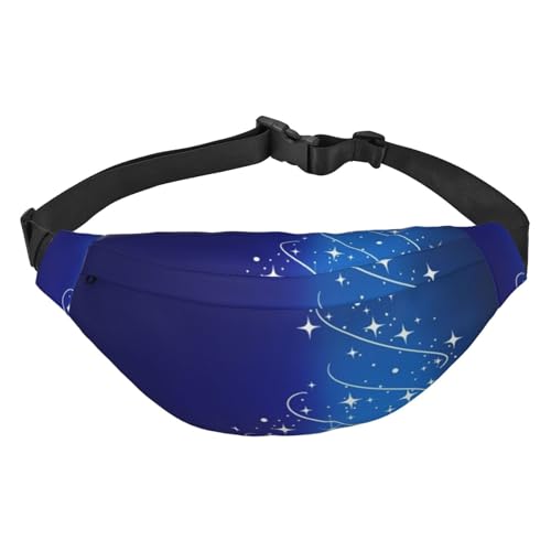 Glowing Christmas Tree Fanny Packs for Women Men Lightweight Adjustable Waist Bag Crossbody Travel Belt Bag for Workout Running, Schwarz , Einheitsgröße von DEHIWI