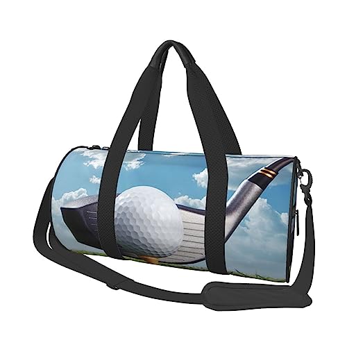Golfschläger-Turnbeutel mit Schuhfach, wasserdicht, Sporttasche, tragbare Reisetasche, Wochenendtasche für Männer und Frauen, Schwarz , Einheitsgröße von DEHIWI