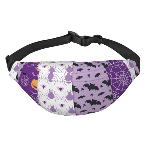 Happy Halloween Bauchtasche für Damen und Herren, leicht, verstellbar, Umhängetasche, Reise-Gürteltasche für Workout, Laufen, Schwarz , Einheitsgröße von DEHIWI