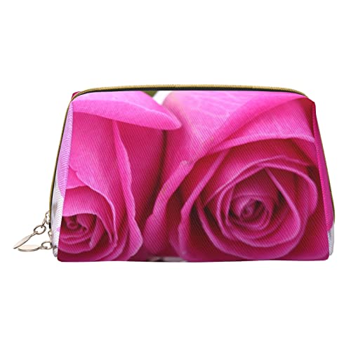 Make-up-Tasche mit rosa Rose, große Kapazität, Reise-Kosmetiktasche, PU-Leder, Make-up-Organizer Tasche für Frauen, weiß, Einheitsgröße von DEHIWI