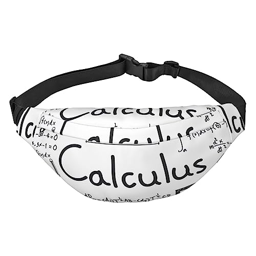 Math Geek Taschenrechner-Fanny-Tasche für Damen und Herren, leicht, verstellbar, Umhängetasche, Reisegürteltasche für Workout, Laufen, Schwarz , Einheitsgröße von DEHIWI