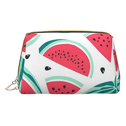 Obst Wassermelone Make-up Tasche Große Kapazität Reise Kosmetiktasche PU Leder Make-up Organizer Tasche für Frauen, weiß, Einheitsgröße von DEHIWI