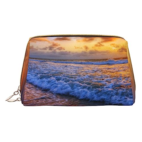 Ocean Dreamy Make-up-Tasche, große Kapazität, Reise-Kosmetiktasche, PU-Leder, Make-up-Organizer Tasche für Damen, weiß, Einheitsgröße von DEHIWI