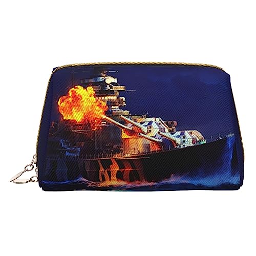 Ocean Ferry Make-up-Tasche mit großem Fassungsvermögen, Reise-Kosmetiktasche, PU-Leder, Make-up-Tasche für Damen, weiß, Einheitsgröße von DEHIWI