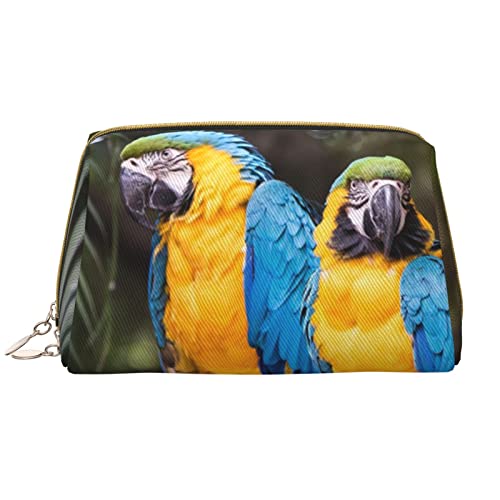 Papageien-Make-up-Tasche, große Kapazität, Reise-Kosmetiktasche, PU-Leder, Make-up-Organizer-Tasche für Frauen, weiß, Einheitsgröße von DEHIWI
