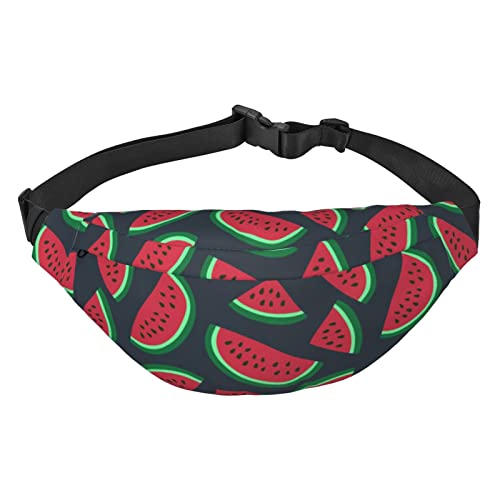 Rote Wassermelonen-Gürteltasche für Damen und Herren, leicht, verstellbar, Umhängetasche, Reise-Gürteltasche für Workout, Laufen, Schwarz , Einheitsgröße von DEHIWI