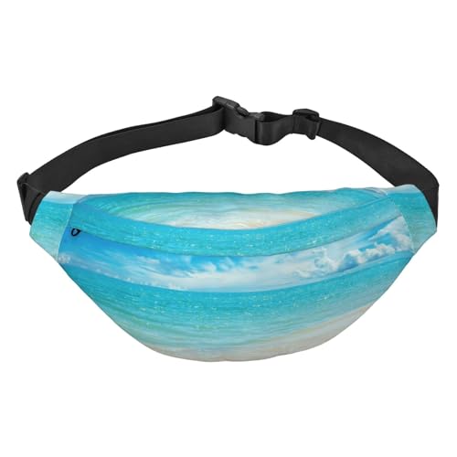 Scenic Sea Water Fanny Packs for Women Men Lightweight Adjustable Waist Bag Crossbody Travel Belt Bag for Workout Running, Schwarz , Einheitsgröße von DEHIWI