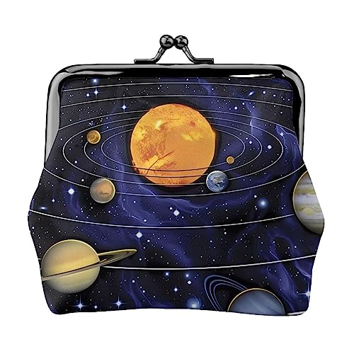 Solar Galaxy Damen Geldbörse Schnalle Münzbörsen Kiss-Lock Kleingeldbeutel Geschenk für Frauen Mädchen, Schwarz , Einheitsgröße, modisch von DEHIWI