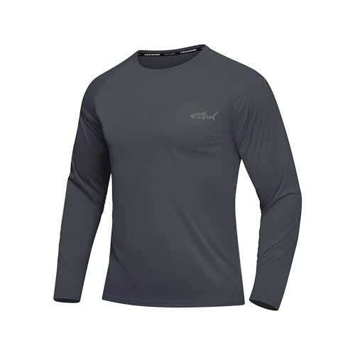 Herren Rash Guard Shirts Langarm UV Shirt Sonnenschutz Shirts Badeshirts Schnell trocknend Workout Wandern (DG XL) von DEHORU