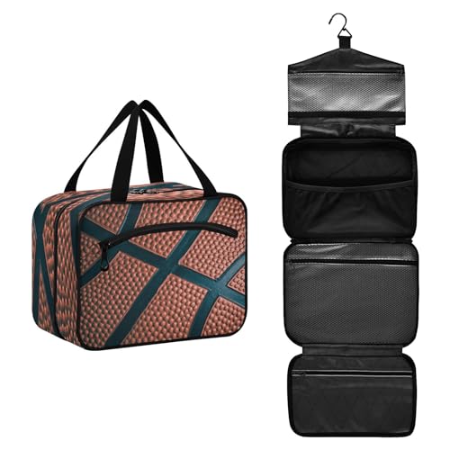 DEHOZO Basketball Ball Spitze Reise Kulturbeutel, hängende Make-up-Tasche Organizer für Frauen Männer, tragbare Kosmetiktasche Waschbeutel für Reise Essentials Toilettenartikel Kosmetik Pinsel von DEHOZO