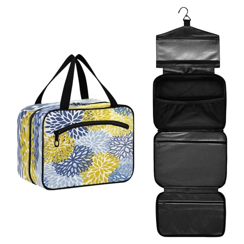 DEHOZO Flower Dahlia Chrysanthemum Reise-Kulturbeutel, hängende Make-up-Tasche Organizer für Damen und Herren, tragbare Kosmetiktasche, Waschbeutel für Reiseutensilien, Toilettenartikel, Kosmetik, von DEHOZO