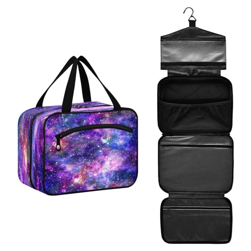 DEHOZO Galaxy Deep Space Star Reise-Kulturbeutel, hängende Make-up-Tasche Organizer für Damen und Herren, tragbare Kosmetiktasche, Waschbeutel für Reiseutensilien, Kosmetikartikel, Pinsel, Shampoo, M, von DEHOZO