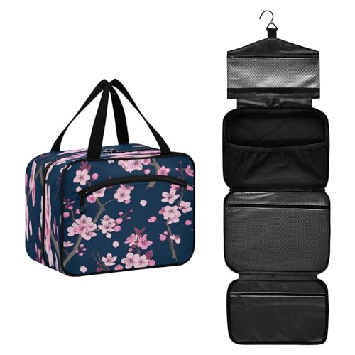 DEHOZO Japanischer Blütenzweig Reise-Kulturbeutel, hängende Make-up-Tasche, Organizer für Damen und Herren, tragbare Kosmetiktasche, Waschbeutel für Reiseutensilien, Kosmetikartikel, Pinsel, Shampoo, von DEHOZO