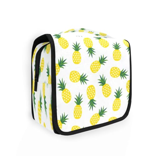 DEHOZO Kulturbeutel zum Aufhängen, Ananas-Muster, Aquarellblätter, Palmen, Baum, tragbare Make-up-Tasche, Reise-Organizer für Damen und Herren, faltbare Kosmetiktasche, Reisetaschen für von DEHOZO