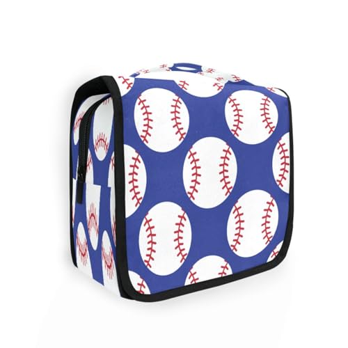 DEHOZO Kulturbeutel zum Aufhängen, Baseball-Sportmuster, Aquarellblätter, Palmen, Baum, tragbare Make-up-Tasche, Reise-Organizer für Damen und Herren, faltbare Kosmetiktasche, Reisetaschen für von DEHOZO