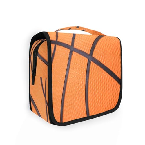 DEHOZO Kulturbeutel zum Aufhängen, Basketballball-Textur, Aquarellblätter, Palmen, Baum, tragbare Make-up-Tasche, Reise-Organizer für Damen und Herren, faltbare Kosmetiktasche, Reisetaschen für von DEHOZO