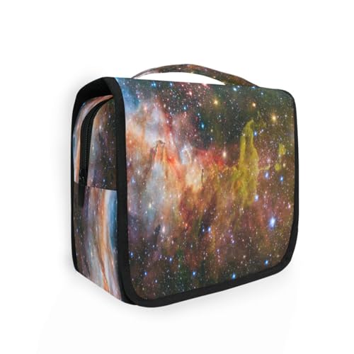 DEHOZO Kulturbeutel zum Aufhängen, Galaxie-Weltraumnebel, Aquarellblätter, Palmen, Baum, tragbare Make-up-Tasche, Reise-Organizer für Damen und Herren, faltbare Kosmetiktasche, Reisetaschen für von DEHOZO