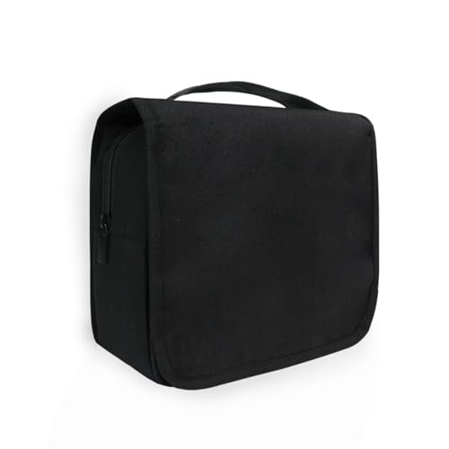 DEHOZO Kulturbeutel zum Aufhängen, schwarze Aquarellblätter, Palmen, Baum, tragbare Make-up-Tasche, Reise-Organizer für Damen und Herren, faltbare Kosmetiktasche, Reisetaschen für Toilettenartikel, von DEHOZO