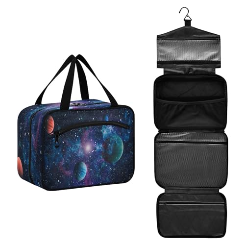 DEHOZO Nebula Galaxy Space Planet Reise-Kulturbeutel, hängende Make-up-Tasche Organizer für Damen und Herren, tragbare Kosmetiktasche, Waschbeutel für Reiseutensilien, Toilettenartikel, Kosmetik, von DEHOZO