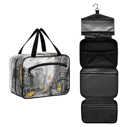 DEHOZO New York City Street Art Reise-Kulturbeutel, hängende Make-up-Tasche Organizer für Damen und Herren, tragbare Kosmetiktasche, Waschbeutel für Reiseutensilien, Toilettenartikel, Kosmetikpinsel, von DEHOZO