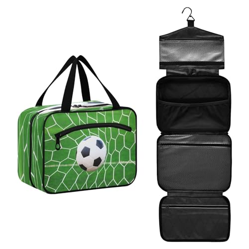 DEHOZO Sport Ball Net Fußball Reise Kulturbeutel, hängende Make-up-Tasche Organizer für Frauen Männer, tragbare Kosmetiktasche Waschbeutel für Reise Essentials Toilettenartikel Kosmetik Pinsel von DEHOZO