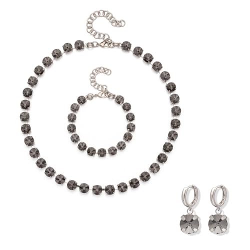 8 mm Kristall-Armbänder, Halskette, Ohrringe, Sets für Frauen, Krallenfassung, Armbänder, Choker für Party, Stein von DEJIN