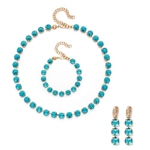 8 mm Kristall-Armbänder, Halskette, Ohrringe, Sets für Frauen, Krallenfassung, Armbänder, Choker für Party, Stein von DEJIN