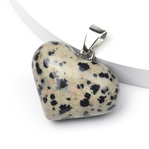 DEJIN 1 x Naturstein-Anhänger in Herzform für Männer und Frauen, Geschenk zum Selbermachen, Halsketten, Schlüsselanhänger, Stein DEJIN 1 x Naturstein-Anhänger in Herzform für Männer und Frauen, Geschenk zum Selbermachen, Halsketten, Schlüsselanhänger, Stein von DEJIN