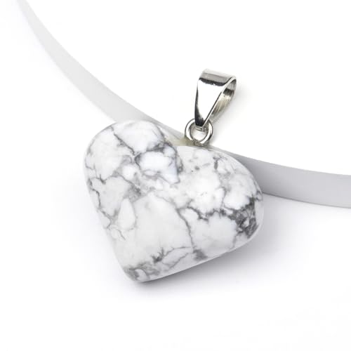 DEJIN 1 x Naturstein-Anhänger in Herzform für Männer und Frauen, Geschenk zum Selbermachen, Halsketten, Schlüsselanhänger, Stein DEJIN 1 x Naturstein-Anhänger in Herzform für Männer und Frauen, Geschenk zum Selbermachen, Halsketten, Schlüsselanhänger, Stein von DEJIN