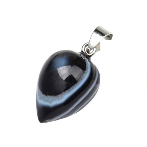 DEJIN 1 x schlichter, tropfenförmiger Naturstein-Anhänger, umgekehrter Kegel, glatte Textur, Anhänger, Halskette, Zubehör für Damen und Herren, Stein von DEJIN